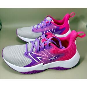 New Balance Unisex-Kids Run V2 Lace-up Shoes-Summer Fog Mystic Purple, Hi-Pink